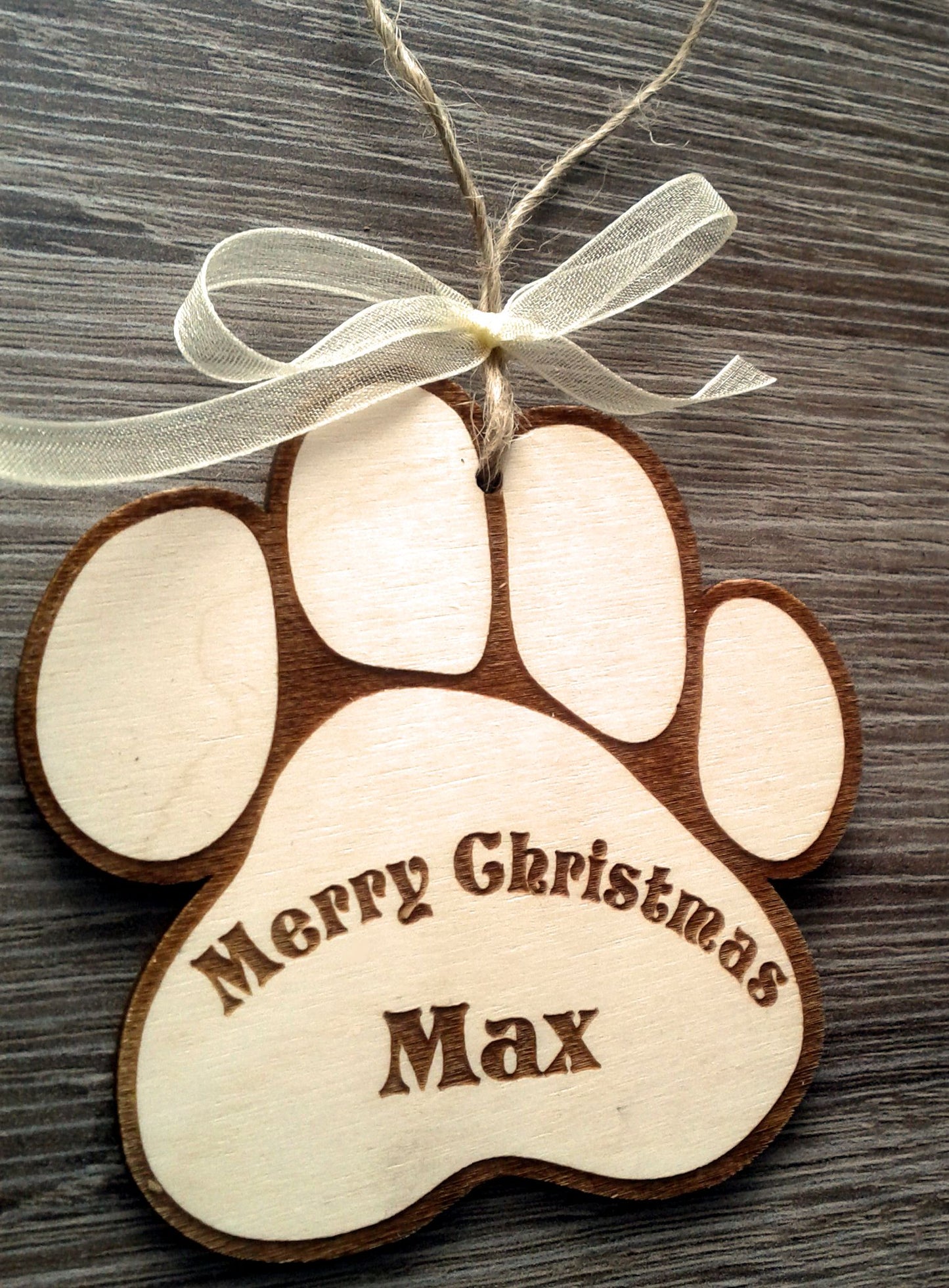 Wooden pet memorial ornaments cat dog bone gift paw personalized decoration