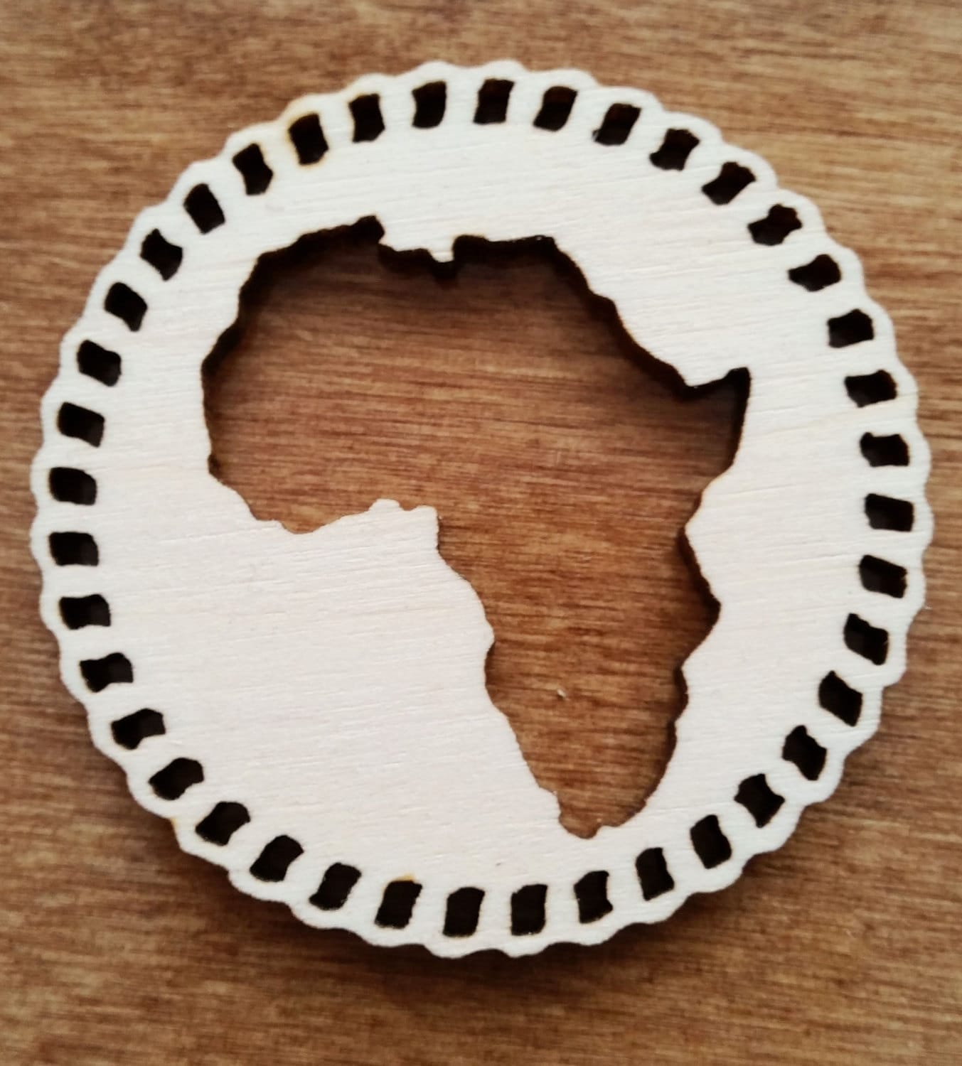 Wooden shapes of Africa 10 cut outs for jewelry earrings making laser cut crafts natural wood unfinished