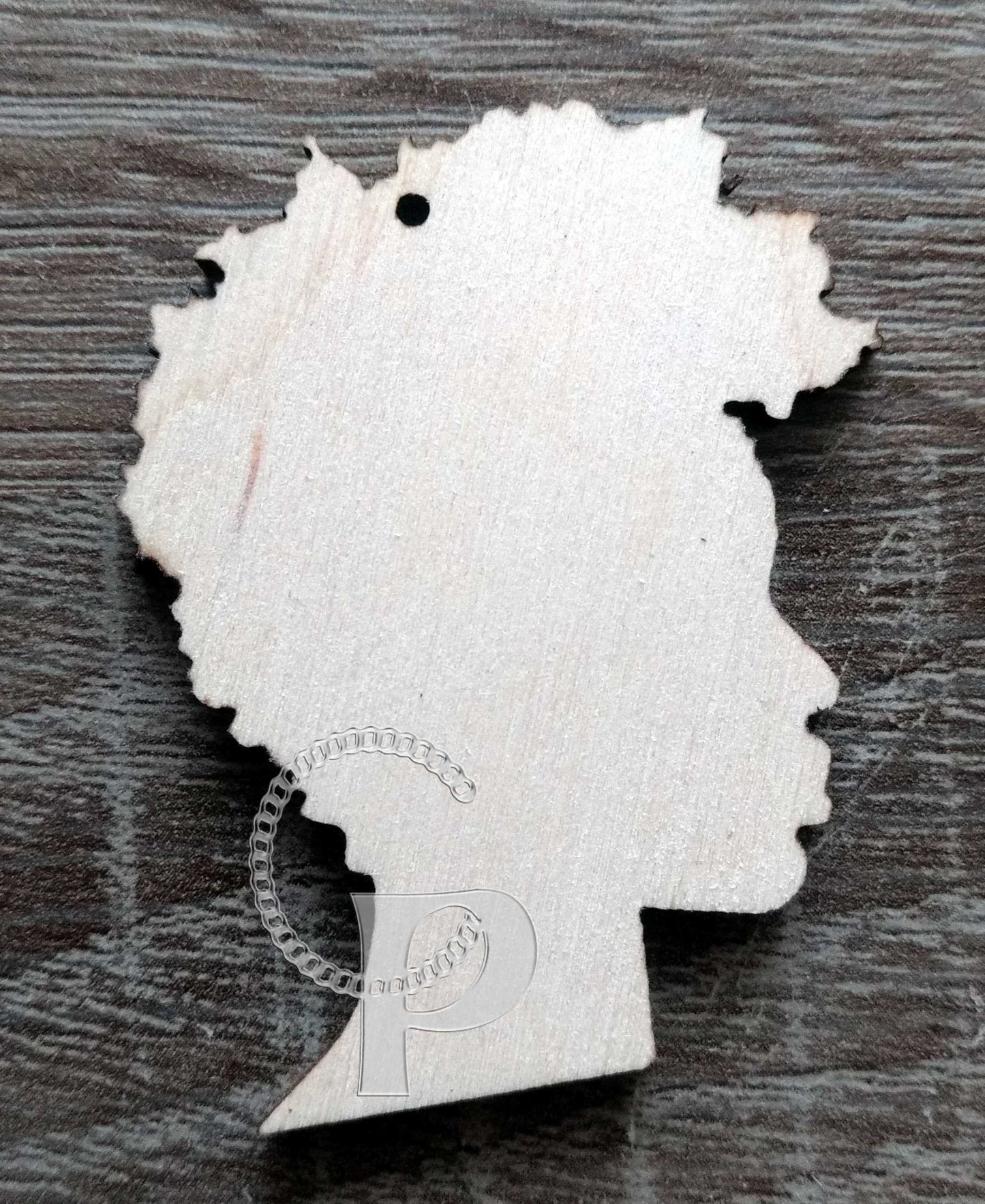 10 plain wooden Africa girl natural hair shapes jewelry earrings making laser cut crafts Afro side silhouette unfinished Free postage