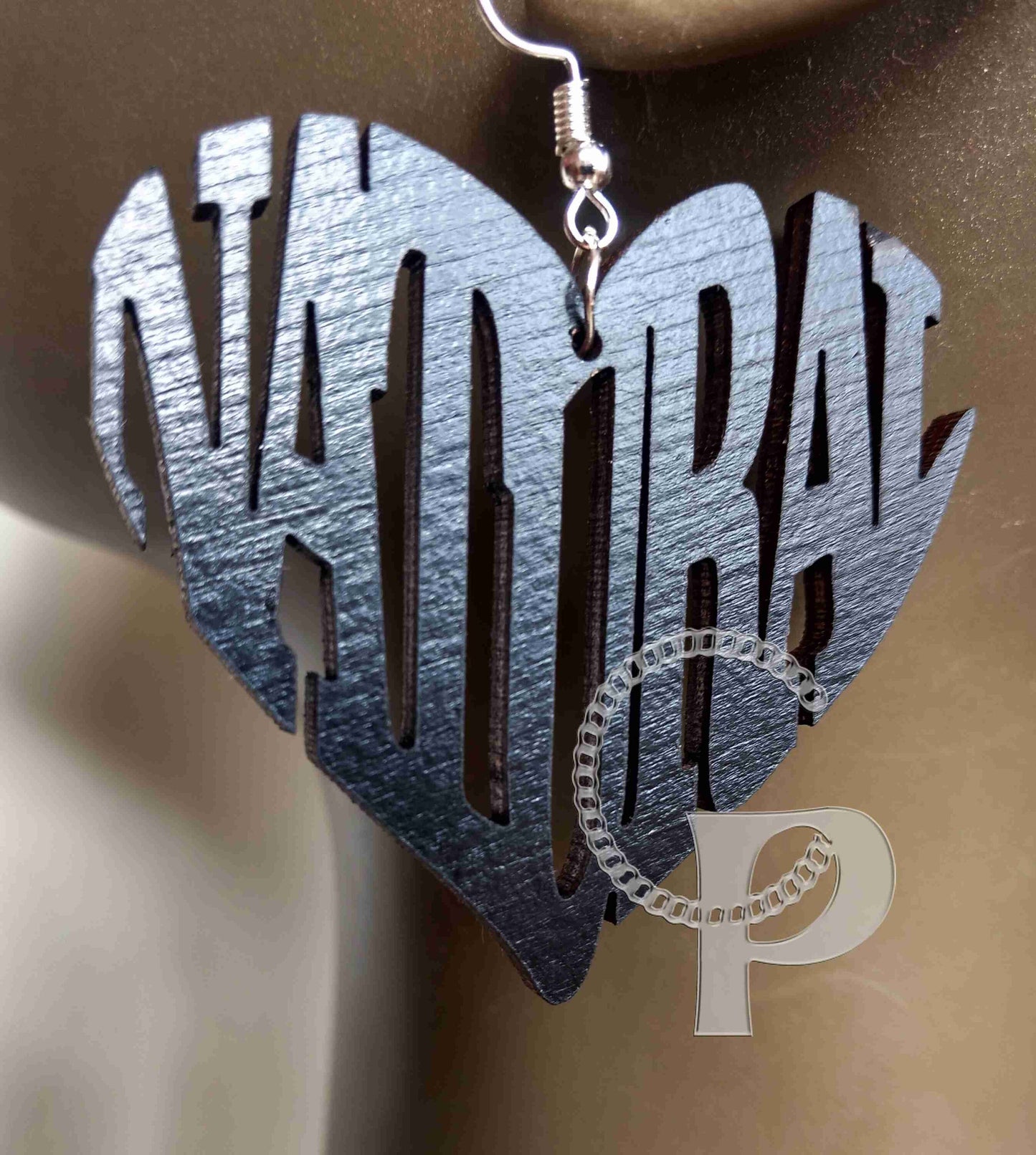 Natural heart shaped wooden earring natural hair girl large sizes gold silver red black blue white turquoise wood earrings