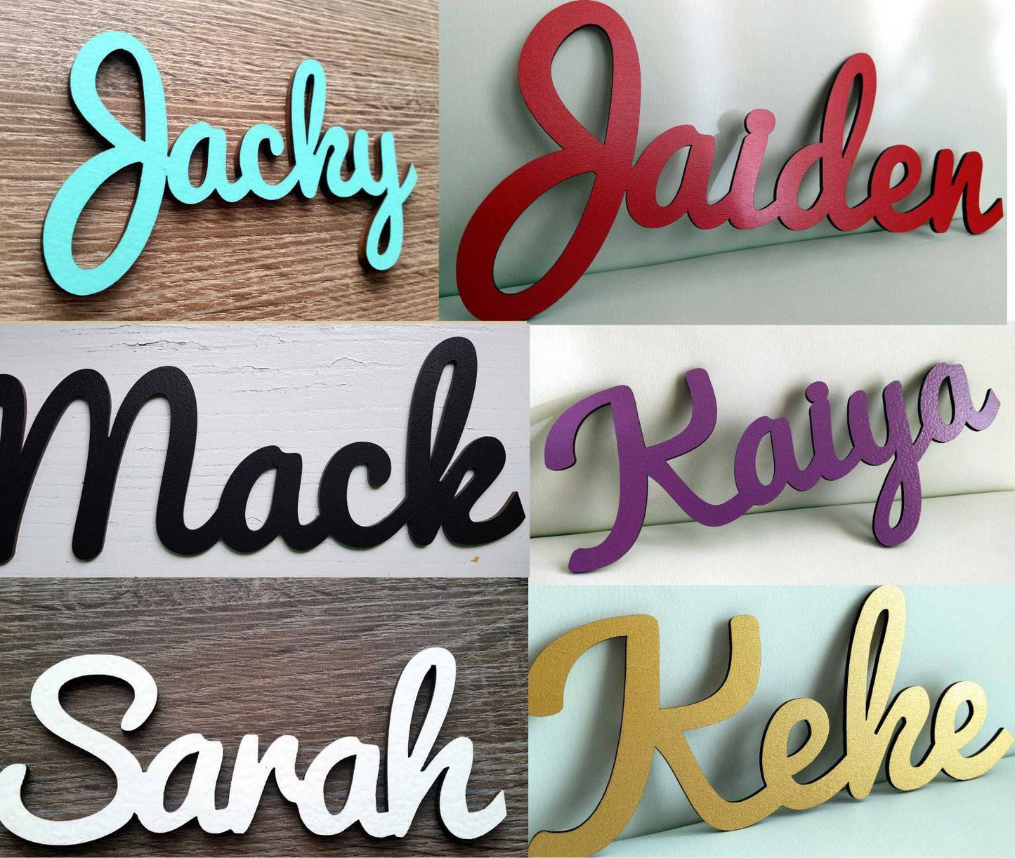 Personalized wooden plaque kids bedroom child name sign laser cut self-adhesive wood wall sticker nursery sign