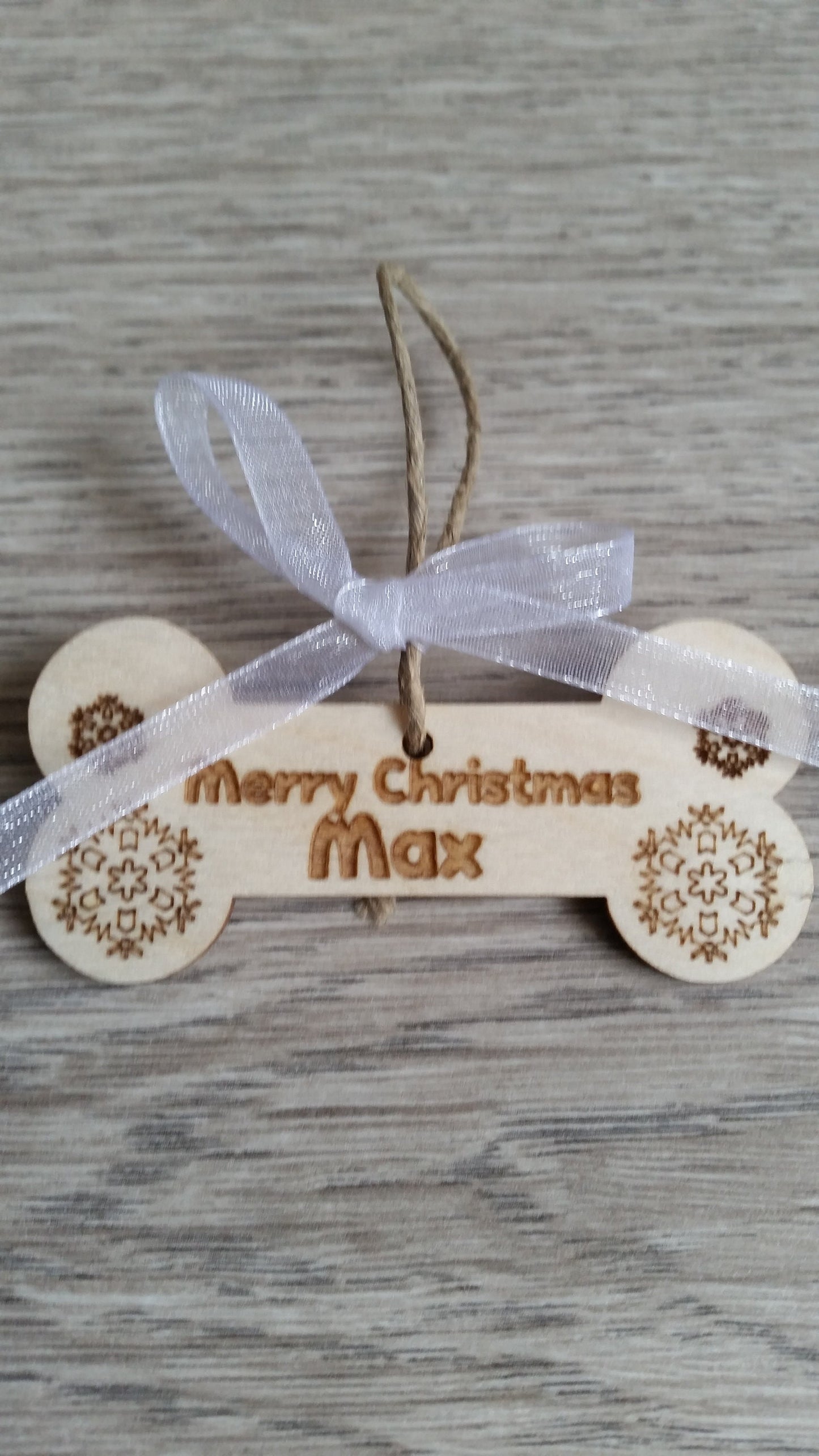 Wooden Christmas ornaments pet cat dog bone gift paw personalized decoration