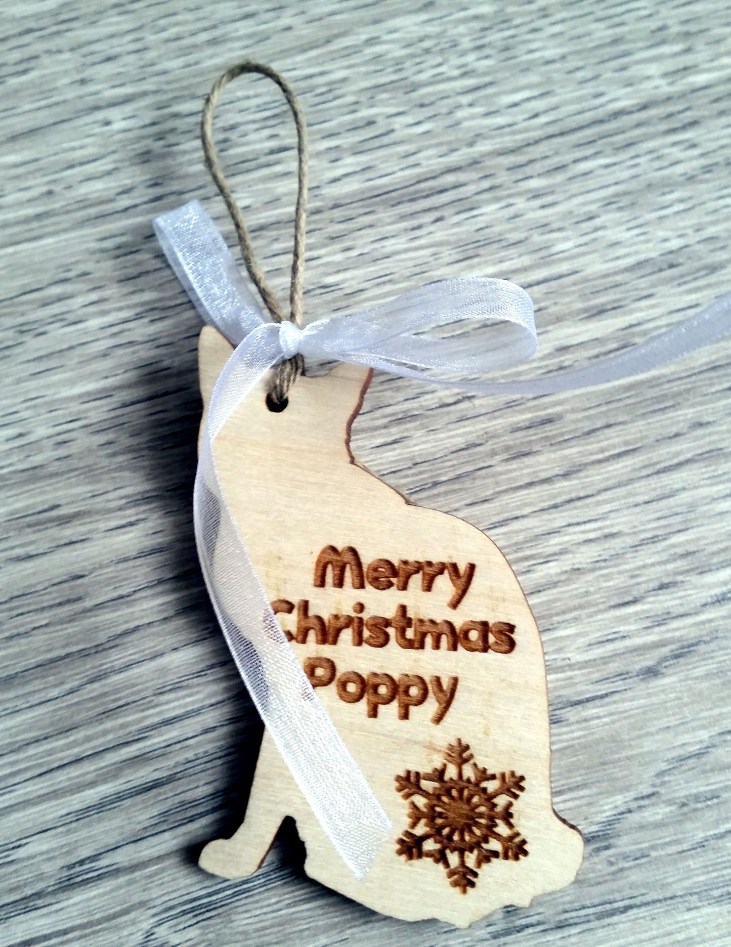 Wooden Christmas ornaments pet cat dog bone gift paw personalized decoration