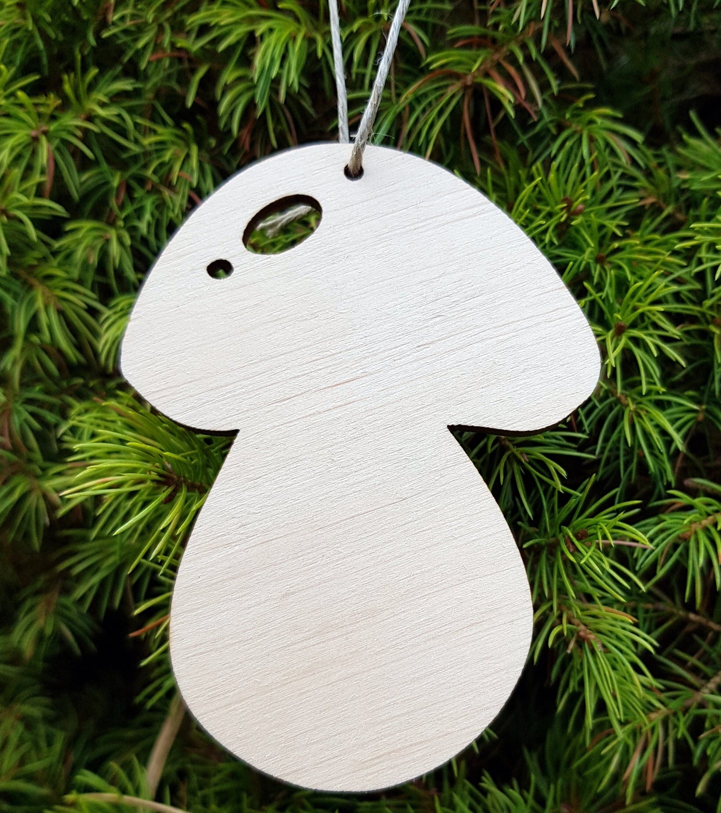 Wooden Christmas ornaments Mushrooms natural wood crafts decoration 10 pieces wood laser cut