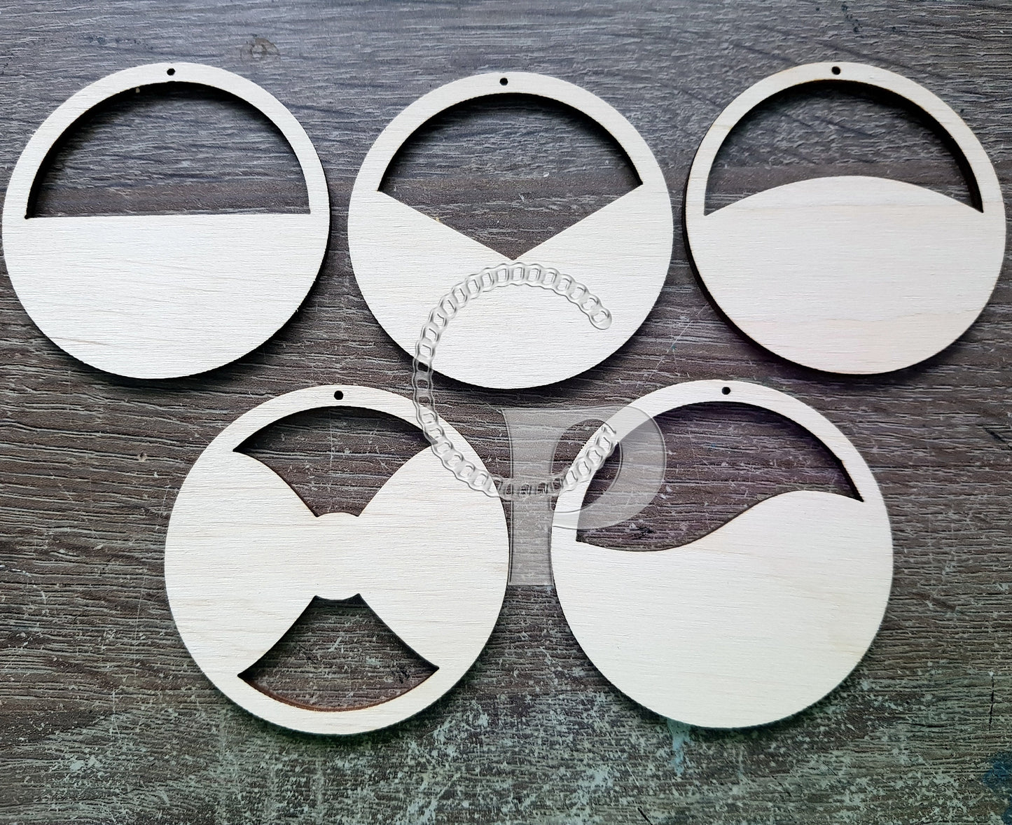 Wooden shapes x 10 for jewelry earrings making hoops geometric laser cut