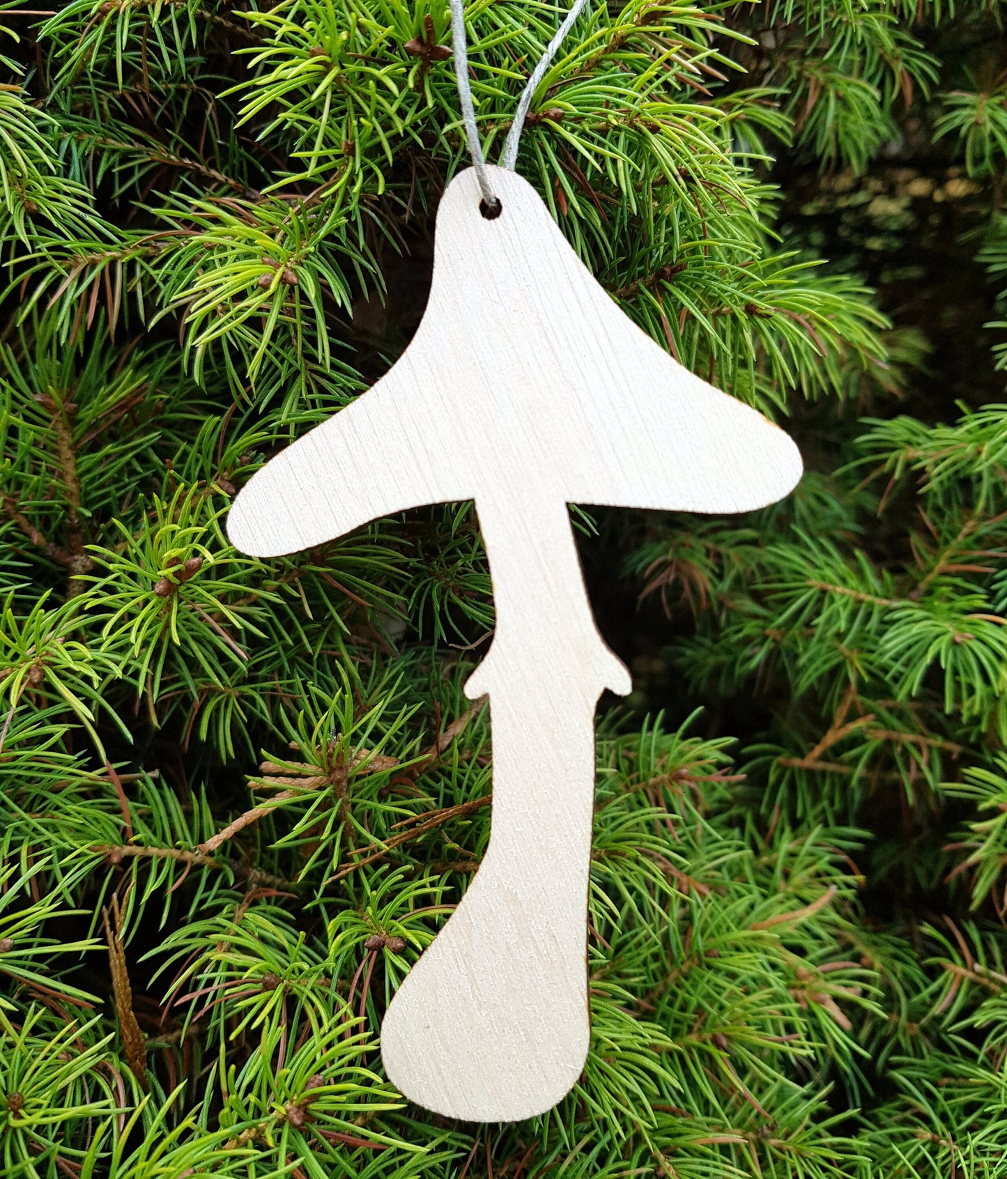 Wooden Christmas ornaments Mushrooms natural wood crafts decoration 10 pieces wood laser cut
