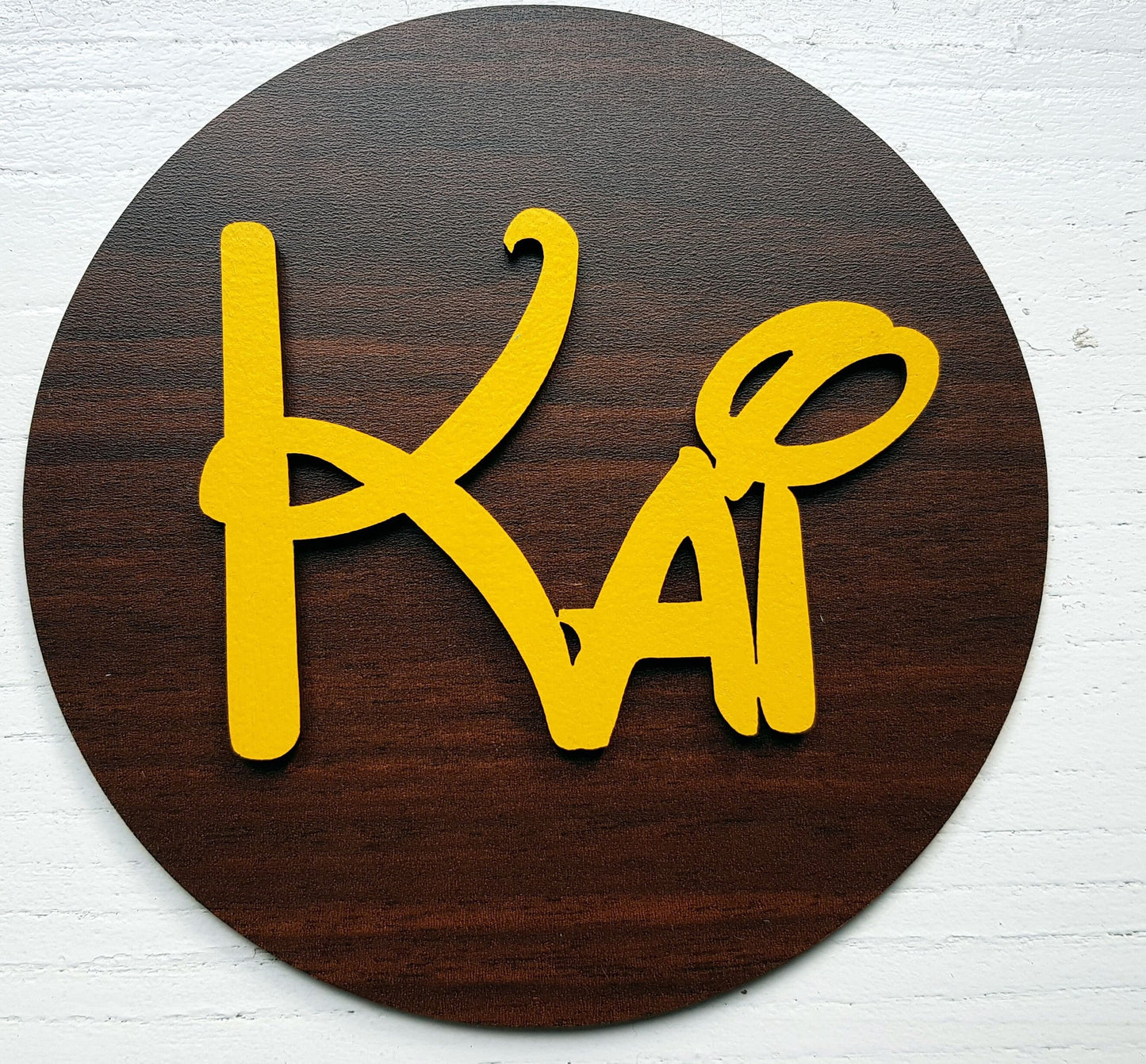 Personalized wooden plaque kids bedroom child nursery name sign round wood baby announcement
