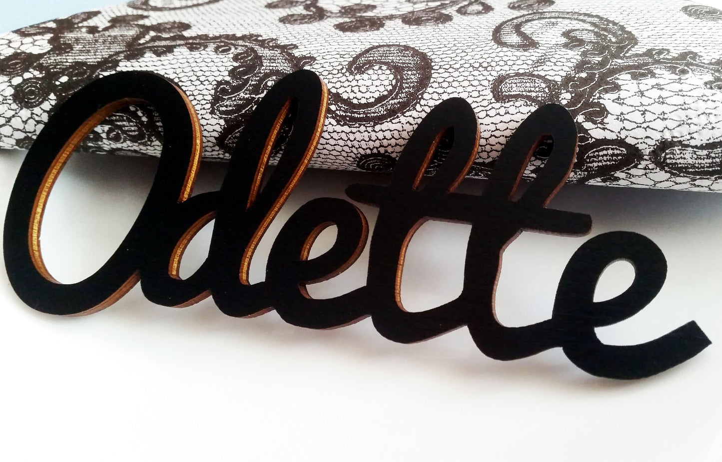 10 Wooden names laser cut name place cards for wedding personalized colors