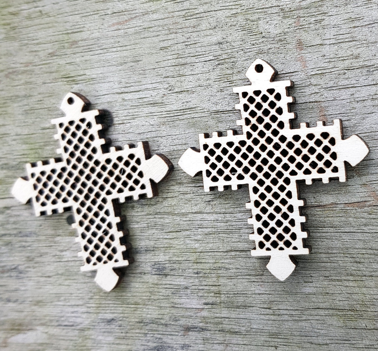 Unfinished wood shapes x 10 cross shapes for jewelry making geometric jewel shapes laser cut for crafts