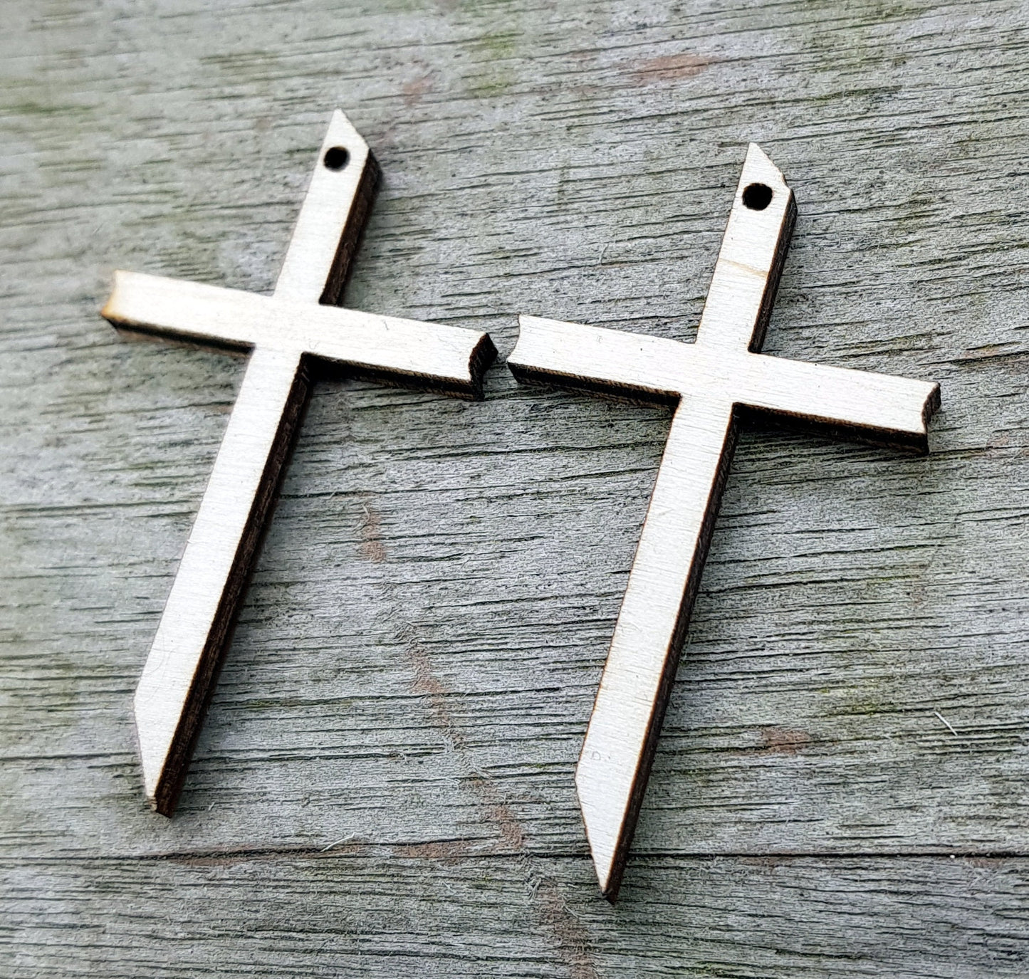 Unfinished wood shapes x 10 cross shapes for jewelry making geometric jewel shapes laser cut for crafts