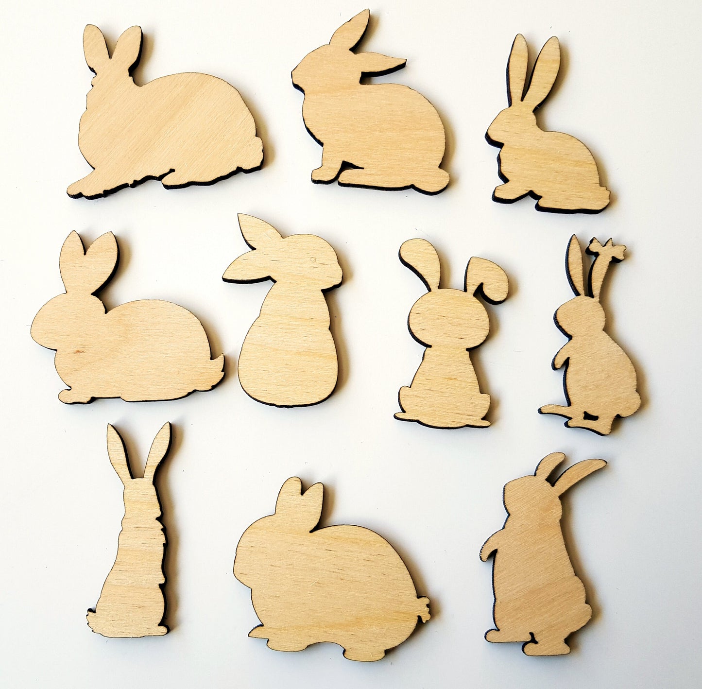 Wooden blanks for Easter bunny wood craft shapes DIY spring decor laser cut outs