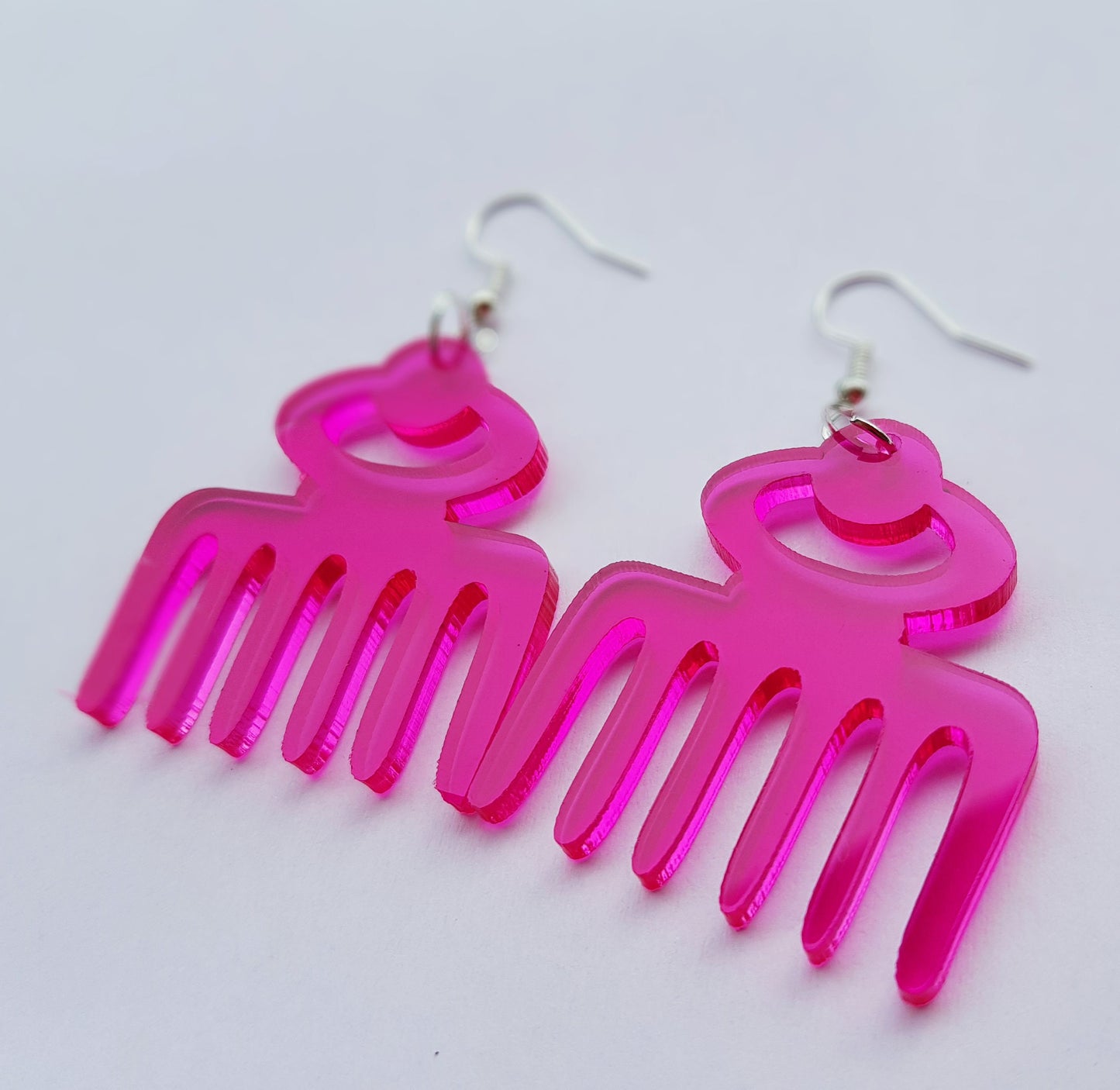Duafe earrings African comb Adinkra Symbol hair pick dangle ethnic acrylic jewelry