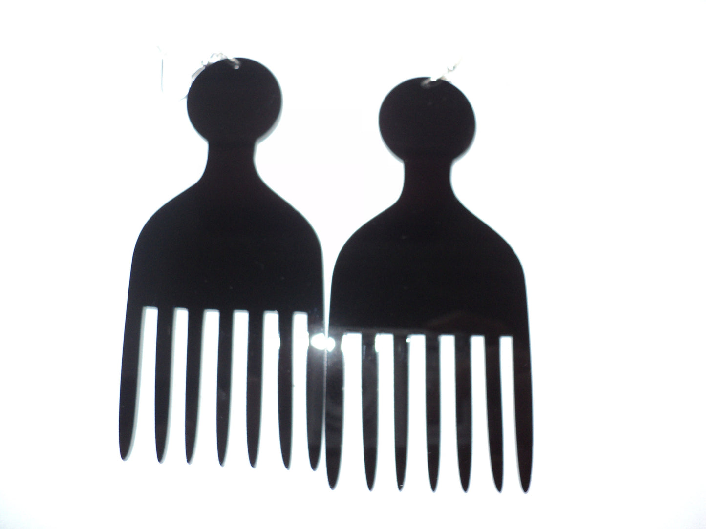 Afro pick earrings acrylic African jewelry comb shaped many colours oversized earrings