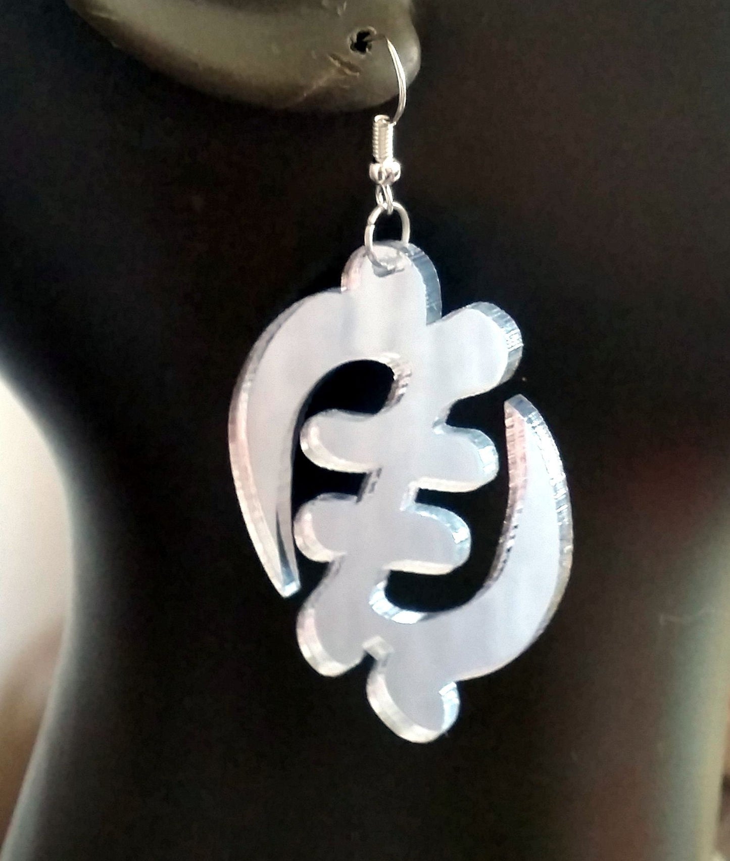 Ethnic earrings Africa Adinkra Symbol Gye Nyame dangle earrings acrylic jewelry