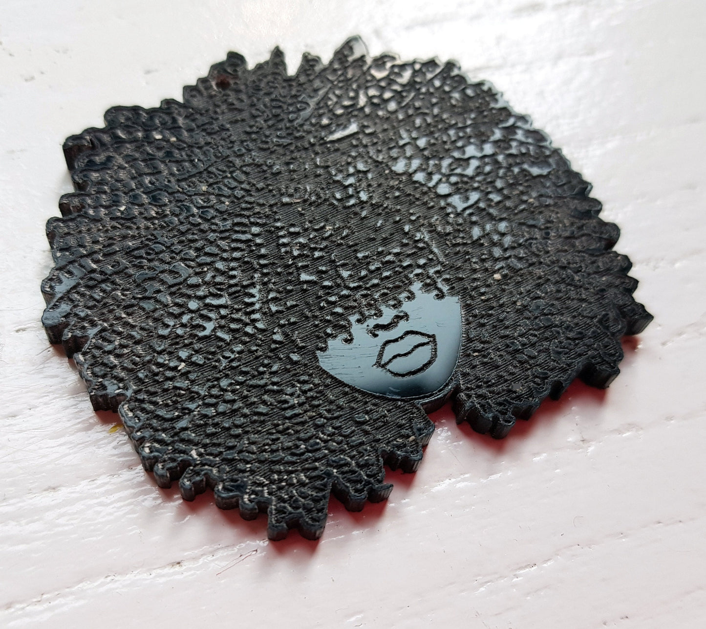 African earrings 10 pairs color acrylic, mirror Afro silhouette woman acrylic engraved natural hair coils glasses