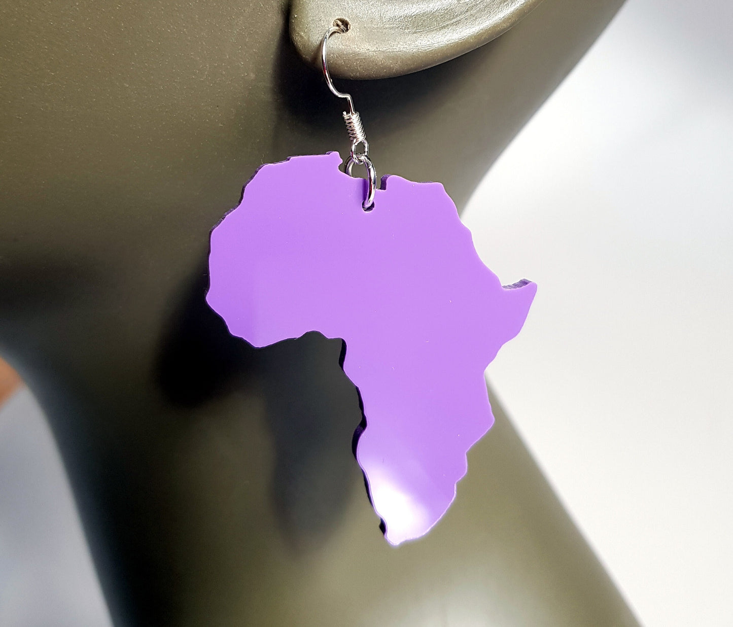 Africa map earrings acrylic silhouette jewelry