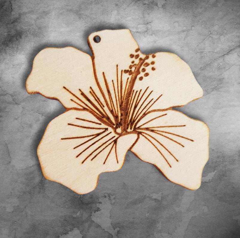 10 wooden shapes for jewelry crafts earrings making blanks engraved tropical themed monstera palm leaf hibiscus