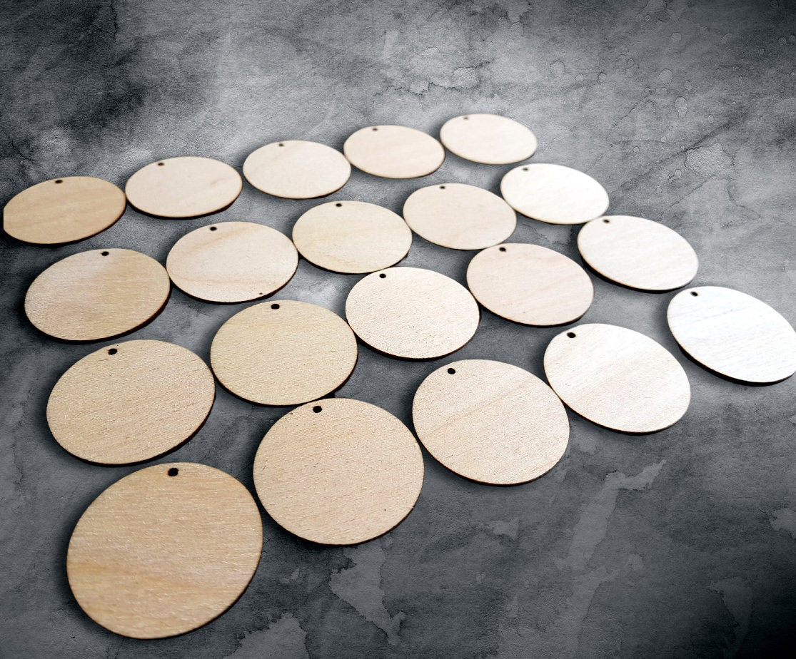 1 inch unfinished wooden shapes 20 x connectors for jewelry earrings making circle discs crafts