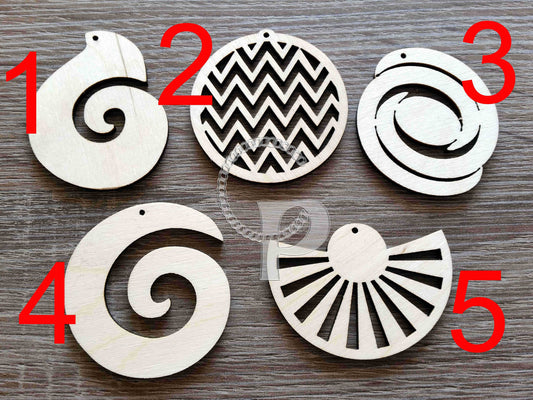 10 x plain birch wooden shapes for jewelry earrings making shapes spiral chevron laser cut tags crafts decoupage Free postage