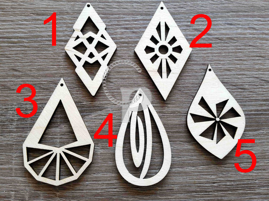 10 x plain birch wooden shapes for jewelry earrings making shapes teardrop diamond laser cut tags crafts decoupage Free postage