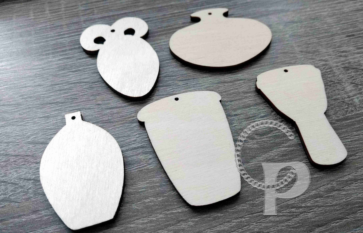 10 plain wooden traditional African shapes vase drum jewelry earrings making laser cut crafts unfinished Free postage