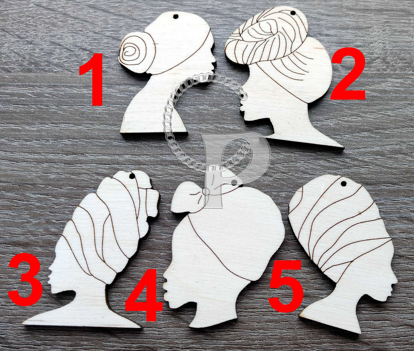 Wooden earrings blanks 10 shapes African woman girl craft