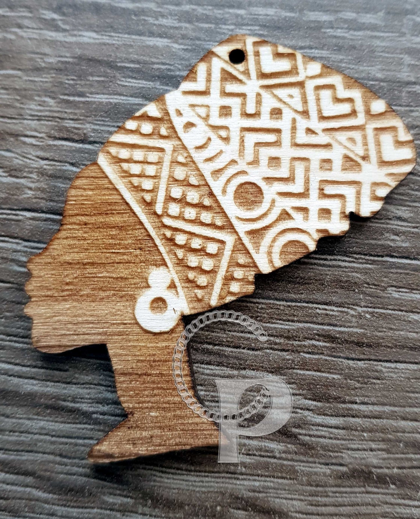 10 plain wooden shapes African queen head wrap shapes jewelry earrings making laser cut