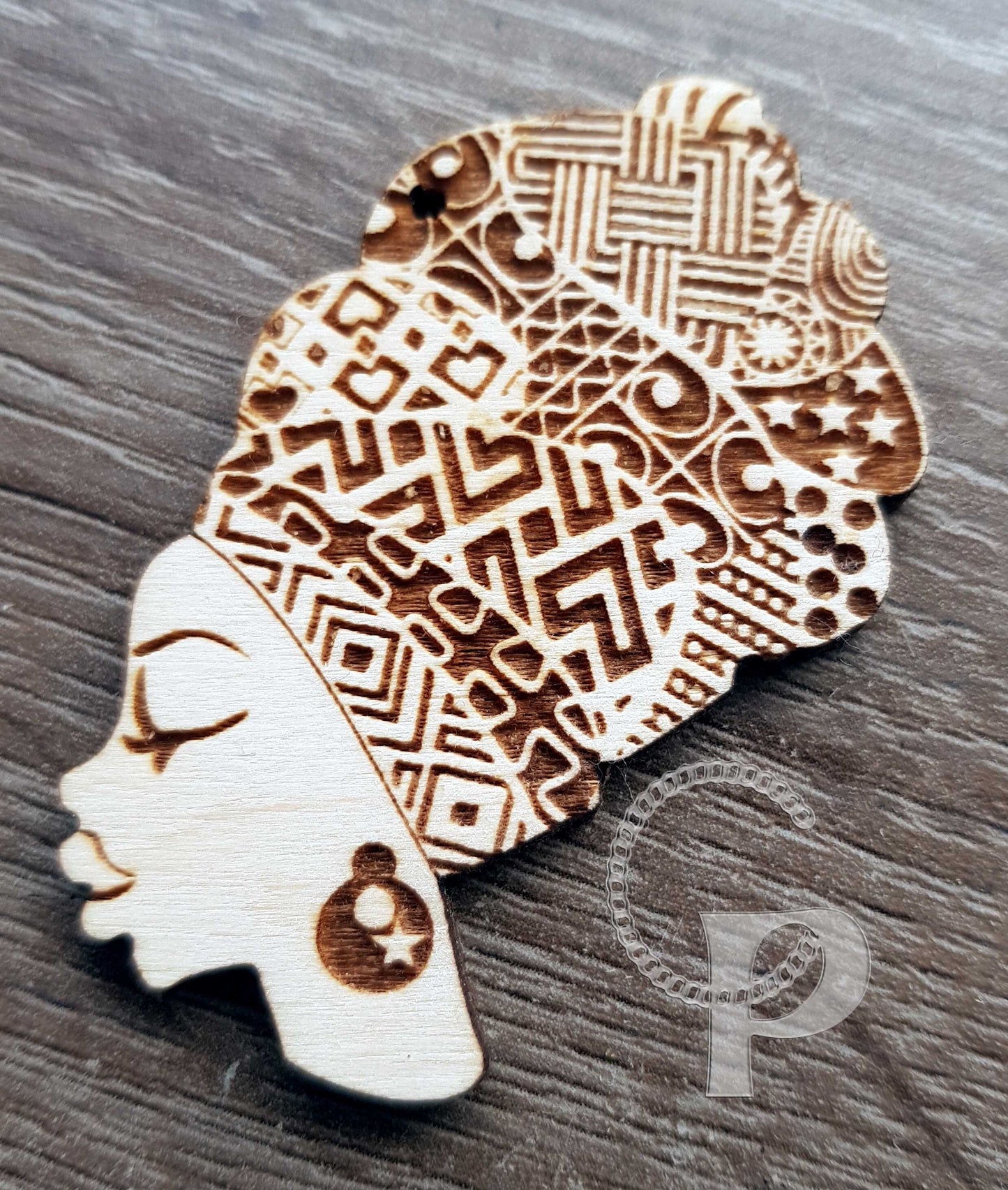 10 plain wooden shapes African queen head wrap shapes jewelry earrings making laser cut