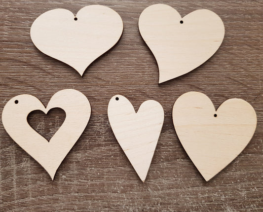 10 x plain birch wooden shapes for jewelry earrings making hearts laser cut tags crafts decoupage Free postage wood heart