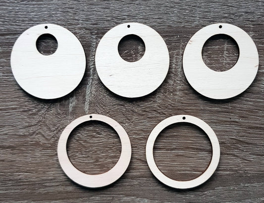 10 x plain birch wooden shapes for jewelry earrings making circle laser cut tags crafts decoupage Free postage