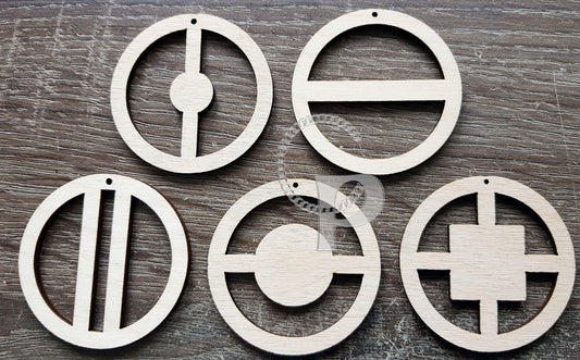 10 x plain birch wooden shapes for jewelry earrings making circle geometric laser cut tags crafts decoupage Free postage