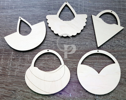 10 Wooden shapes for jewelry earrings making circle geometric laser cut tags crafts Free postage