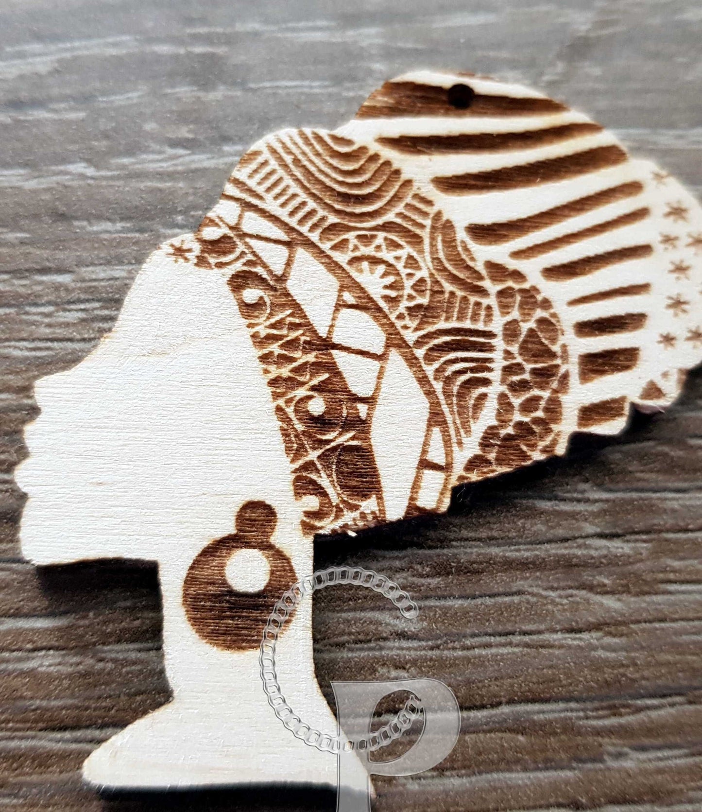 10 plain wooden shapes African queen head wrap shapes jewelry earrings making laser cut