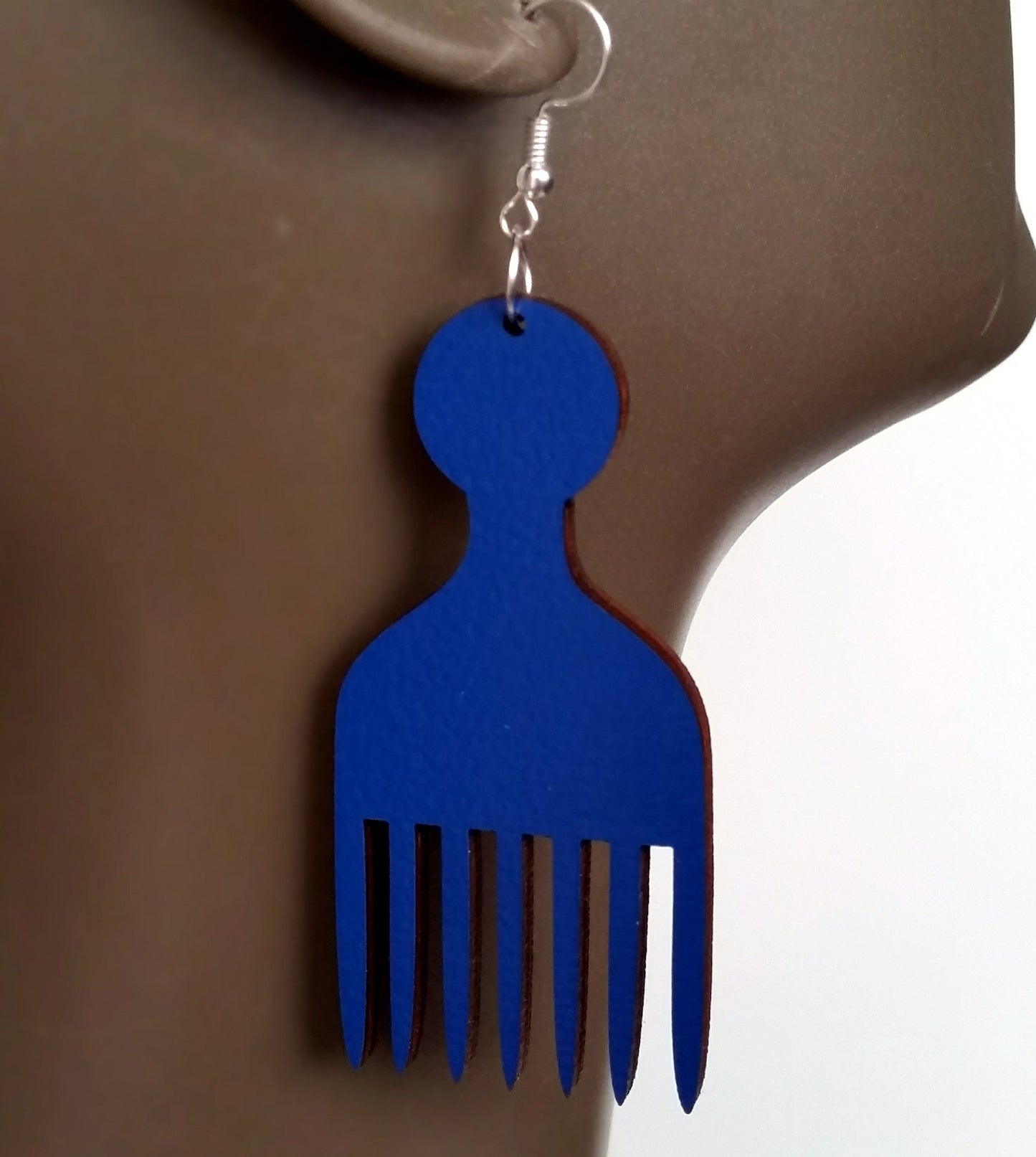 3 pairs of African earrings wooden pick in a choice of sizes 27 colors to choose from