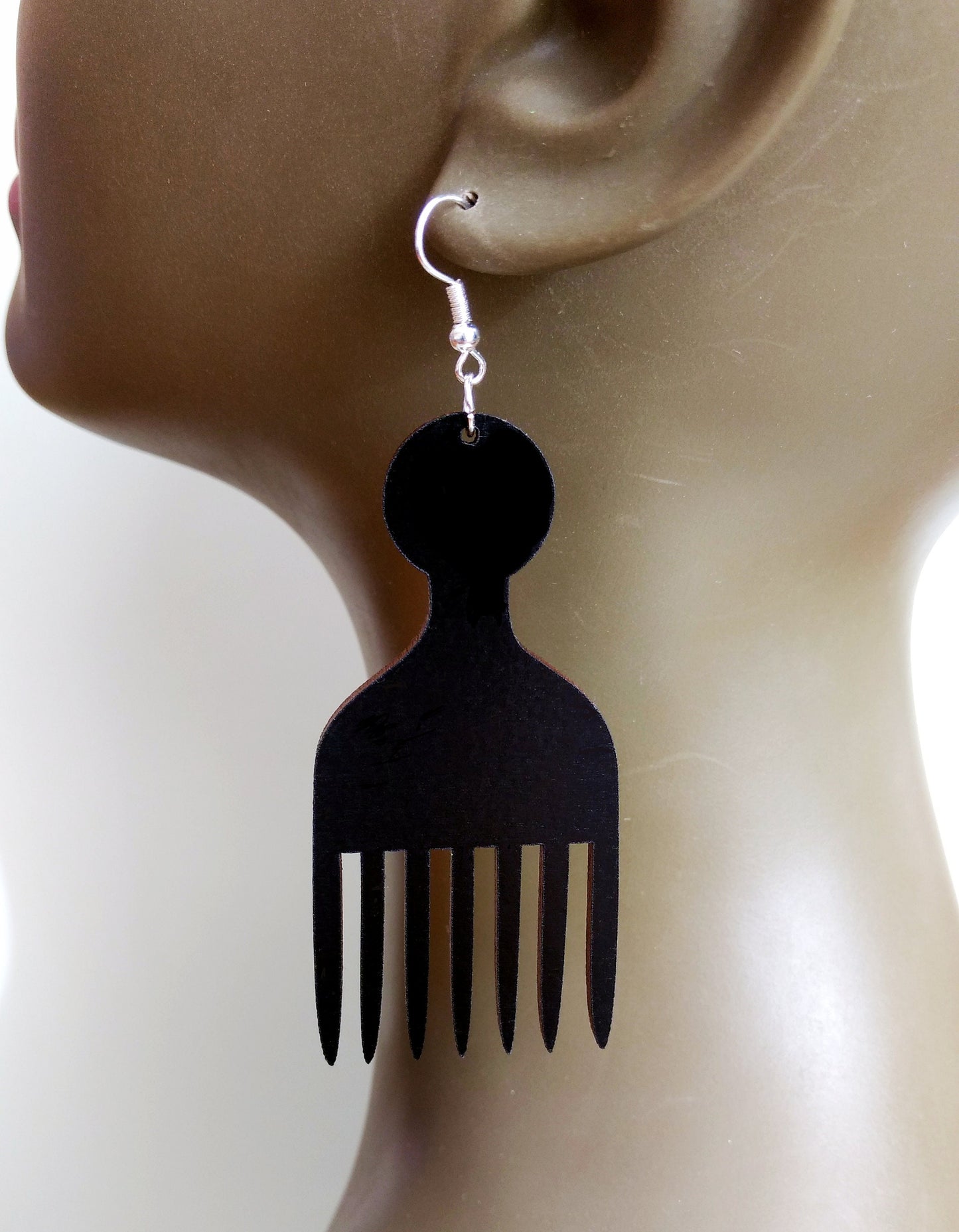 3 pairs of African earrings wooden pick in a choice of sizes 27 colors to choose from