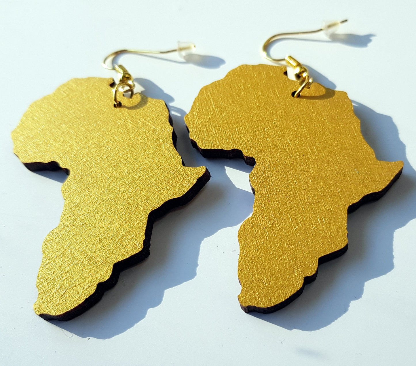 3 pairs of African earrings wooden Africa map in a choice of sizes 27 colors to choose from