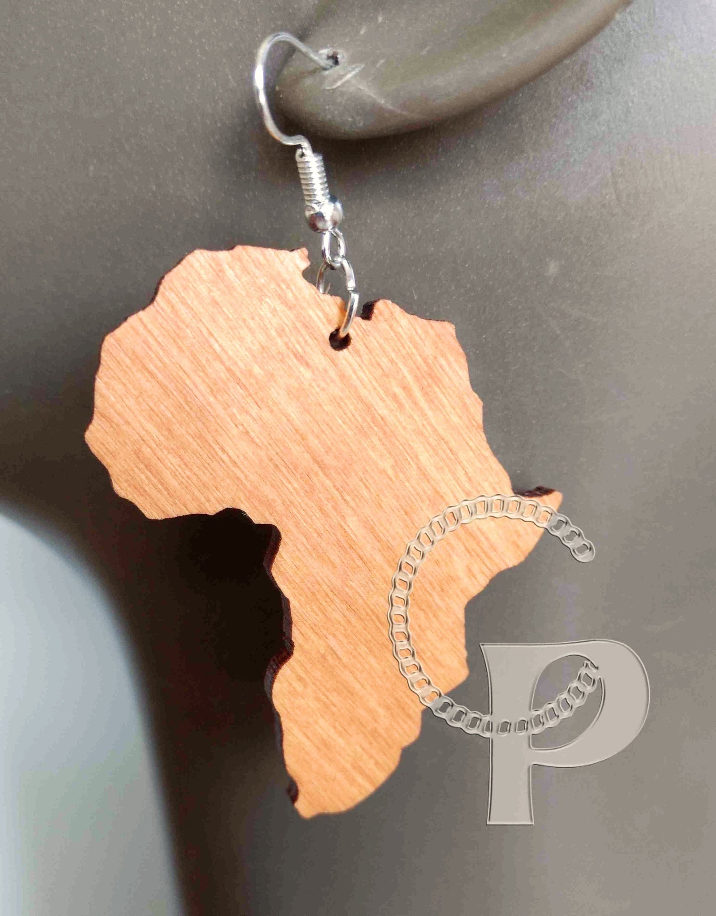 3 pairs of African earrings wooden Africa map in a choice of sizes 27 colors to choose from