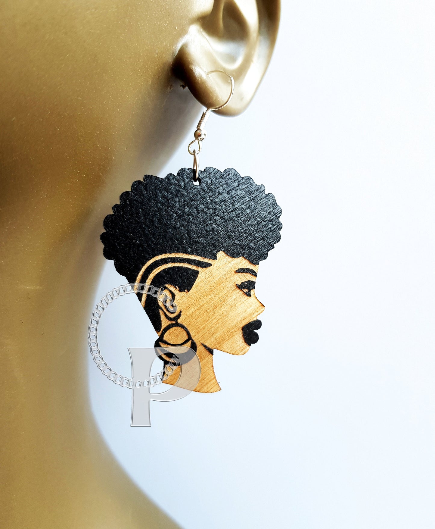 African earrings 10 pairs laser cut wooden earrings Afro natural girl short curly undercut bulk buy wholesale offer