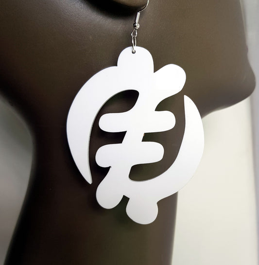 Ethnic earrings Africa Adinkra Symbol Gye Nyame dangle earrings acrylic jewelry