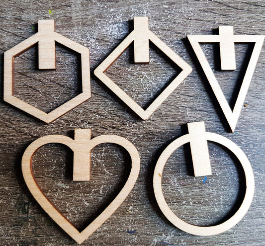 Unfinished wooden shapes for jewelry earrings making for studs diamond hexagon laser cut