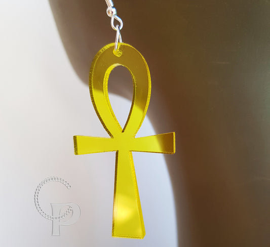 Ankh earrings in acrylic transparent colors Africa Symbol Egyptian Cross