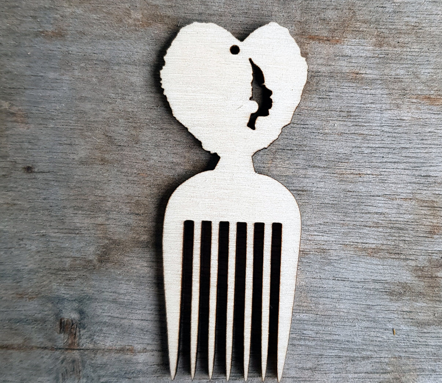 10 wooden Afro pick natural hair girl shapes jewelry earrings making blanks laser cut crafts Afro pick locs silhouette