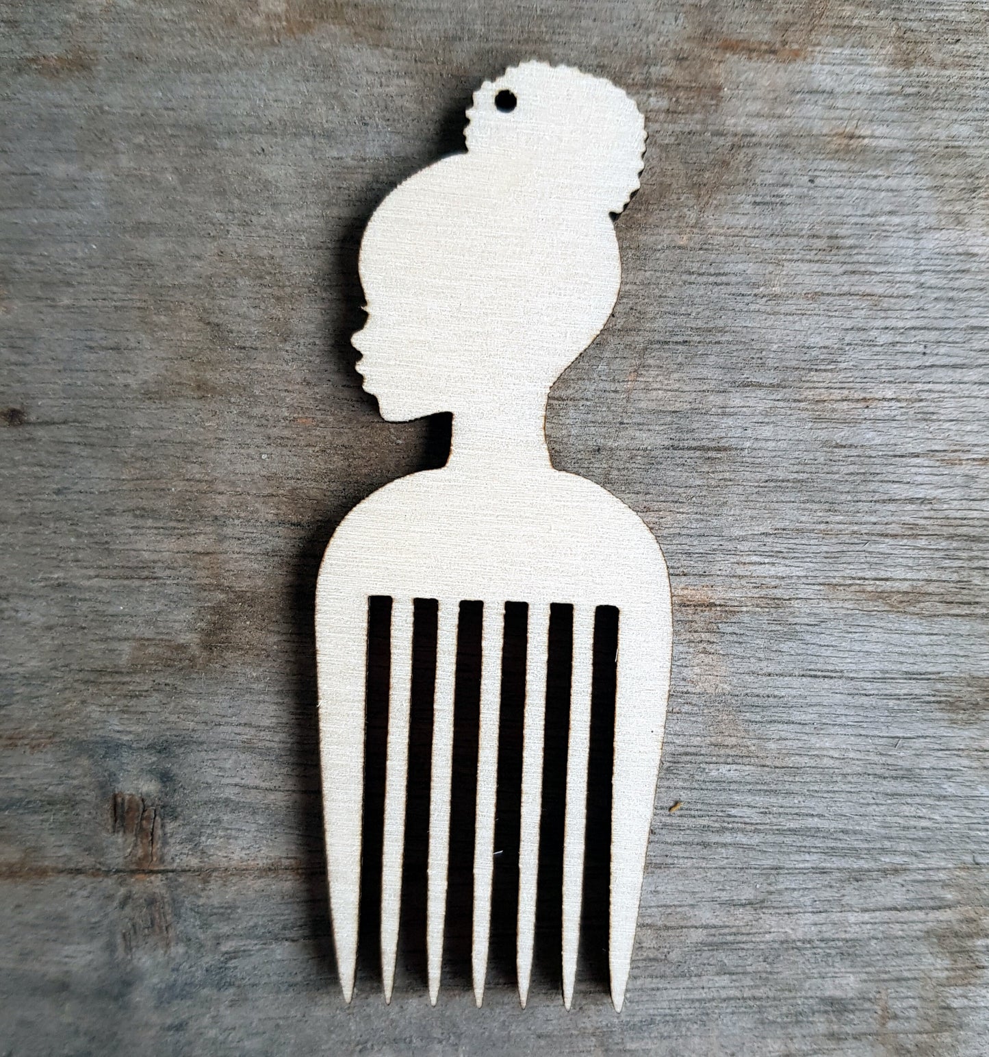 10 wooden Afro pick natural hair girl shapes jewelry earrings making blanks laser cut crafts Afro pick locs silhouette