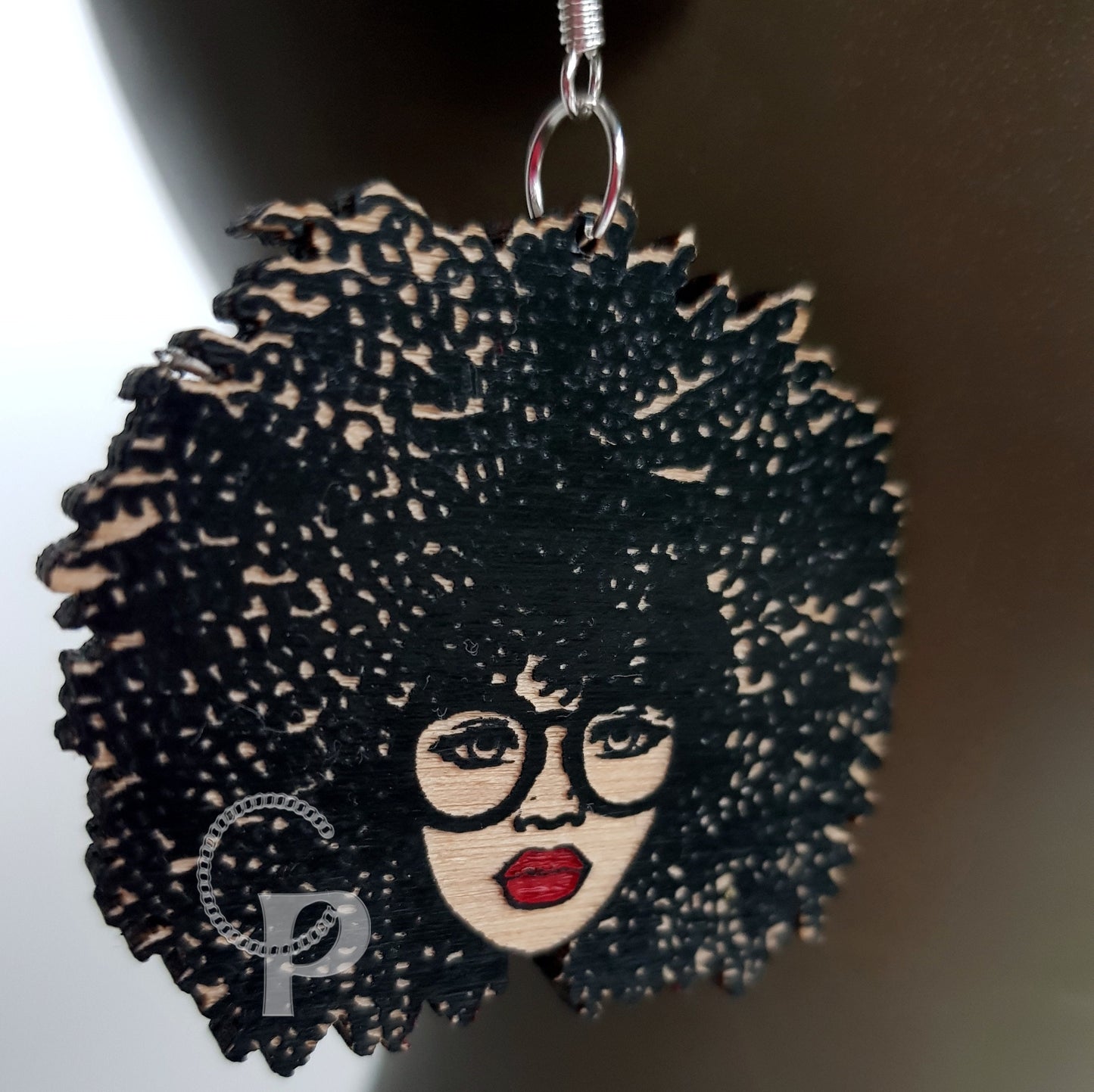 African earrings 10 pairs laser cut wooden earrings Afro natural girl with red lips earrings bulk buy wholesale offer