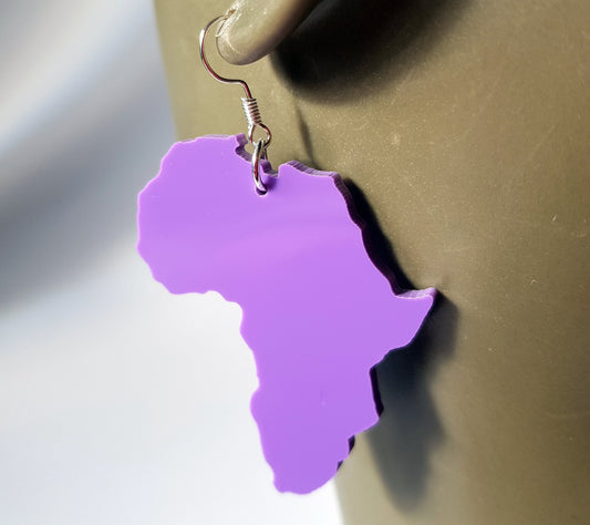 Africa map earrings acrylic silhouette jewelry