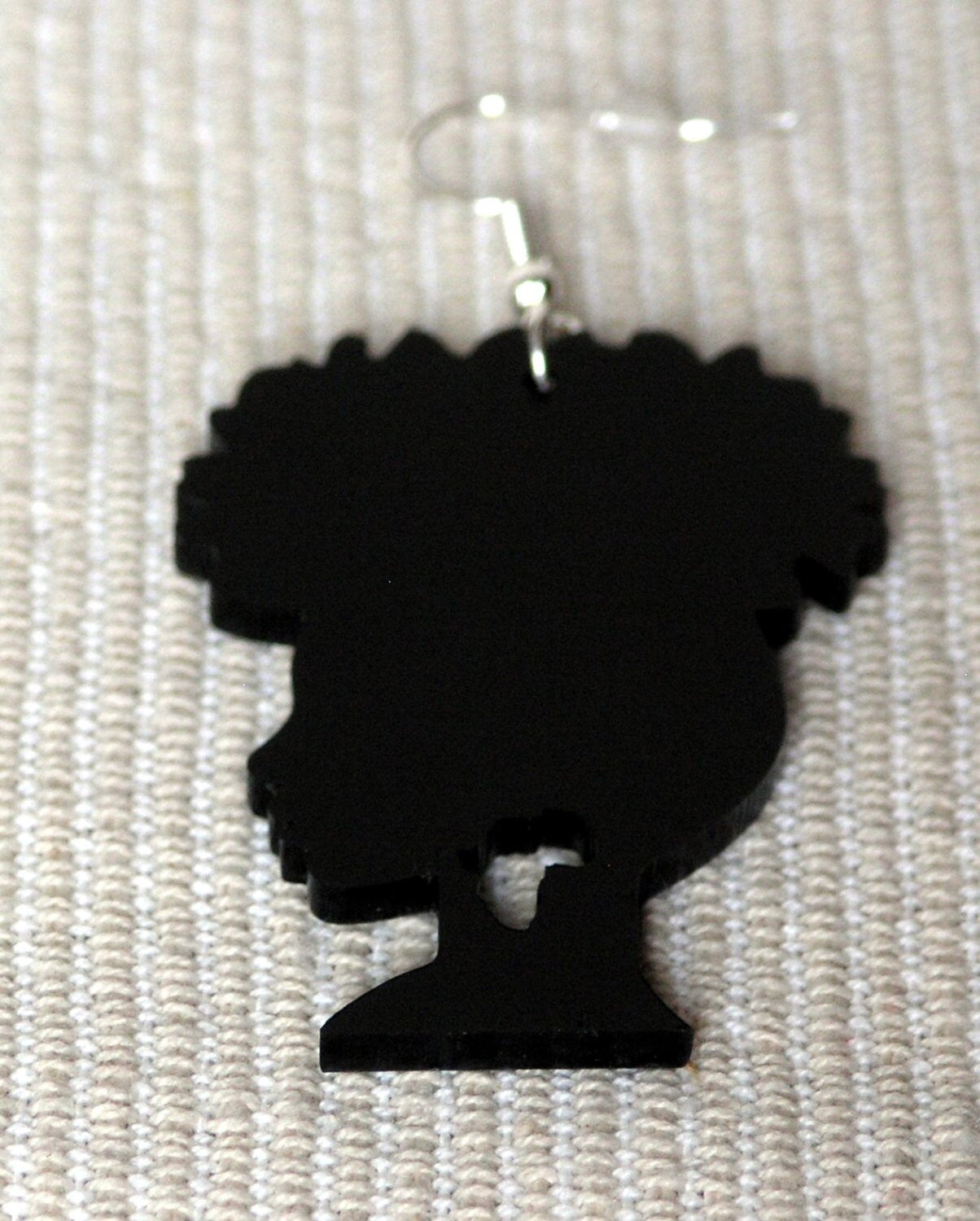 Beautiful laser cut acrylic Afro silhouette earrings in black